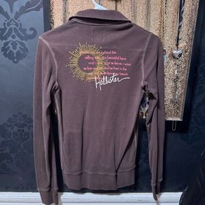 Hollister Brown Hoodie with Sunburst Design